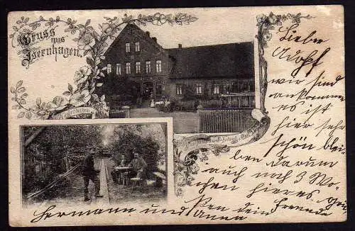 79611 AK Isernhagen Gasthaus zur Erholung 1901 Kegelbahn Gartenkegelbahn