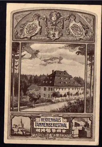 79518 Ansichtskarte Herrenhaus Tannenbergsthal Post Jägersgrün 1918