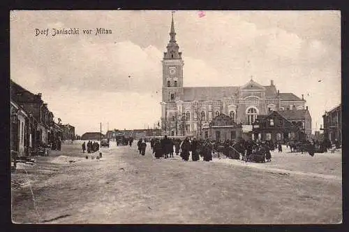 79555 AK Dorf Janischki vor Mitau Jelgava Kirche 1917