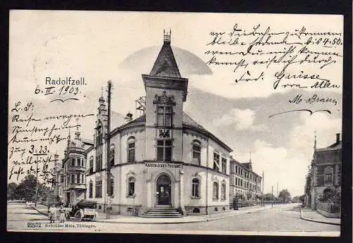 79073 AK Radolfzell am Bodensee 1903 kaiserliches Postamt Vollbild Straße