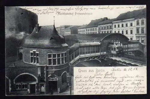 79265 Ansichtskarte Berlin 1904 Hochbahnhof Prinzenstraße