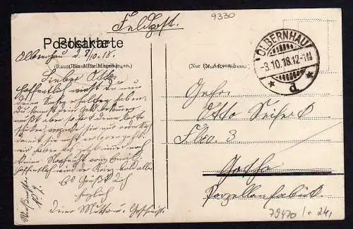 79470 Ansichtskarte Olbernhau  Postamt Bahnhofstrasse 1918