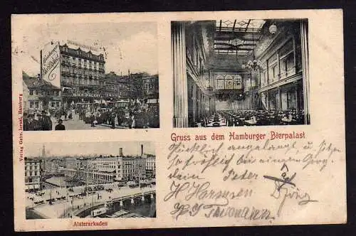 79203 Ansichtskarte Hamburg Bierpalast Alsterarkaden 1905