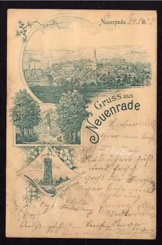 79123 Ansichtskarte Neuenrade 1897 Vorläufer Wall Kaiserdenkmal Aussichtsturm NRW