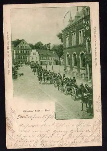 79276 Ansichtskarte Szprotawa Sprottau 1901 Glogauer Tor Post Postamt