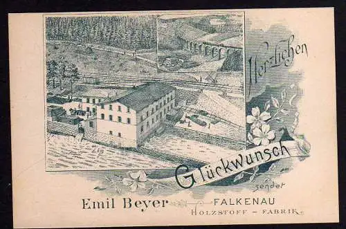 79668 Ansichtskarte Falkenau Vorläufer Holzstoff Fabrik Eisenbahn um 1895