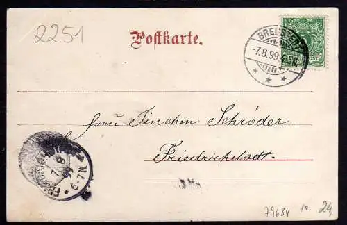 79634 Ansichtskarte Sterdebüll Holstein 1899 Gasthof Gastwirtschaft Bredstedt