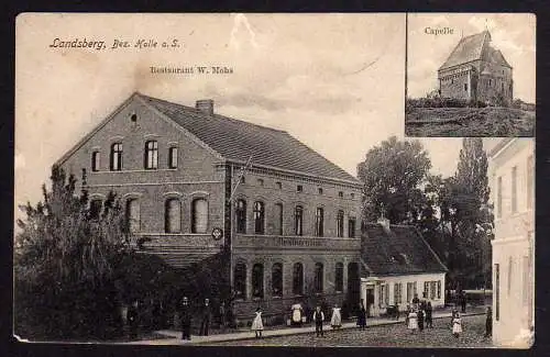 79030 Ansichtskarte Landsberg Saalekreis Restaurant Mohs Capelle Gasthaus