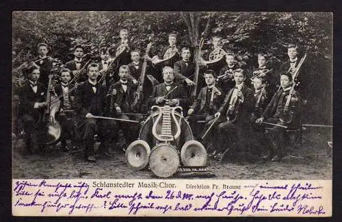 70822 Ansichtskarte Schlanstedt Musik Chor 1906 Dir. Fr. Braune