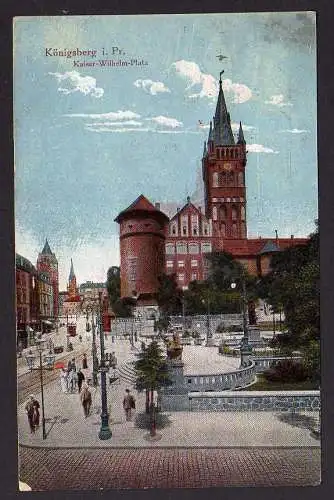 65524 Ansichtskarte Königsberg Kaiser Wilhelm Platz 1919 Zensur