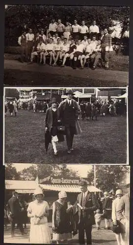 62706 3 Ansichtskarte Fotokarte Nürnberg Kriegerfest 1928 Schützenfest 1927 Meeting 1927