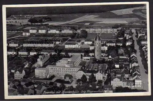 53601 Ansichtskarte Zwenkau Krankenhaus Luftbild 1939 Fliegeraufnahme