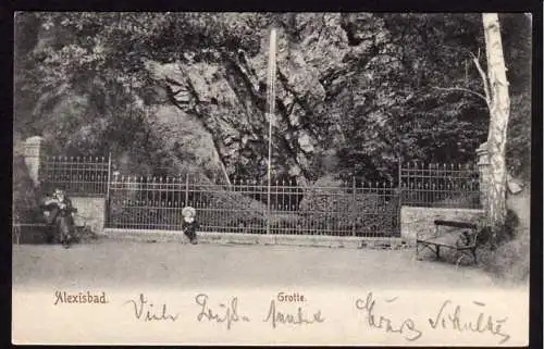 38733 Ansichtskarte Alexisbad Harzgerode 1905 Grotte