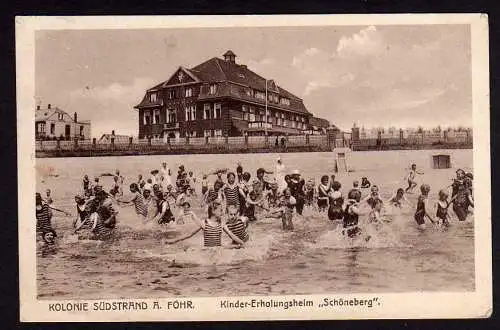 37355 Ansichtskarte Föhr Kolonie Südstrand Kinder Erholungsheim 1920