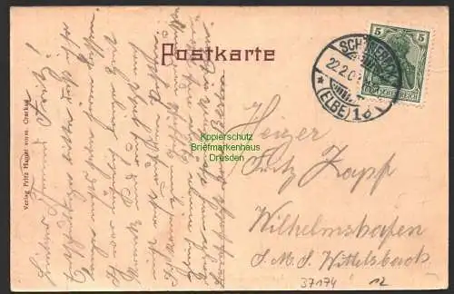 37174 Ansichtskarte Gasthof zur Stadt Schönebeck Elbenau 1909