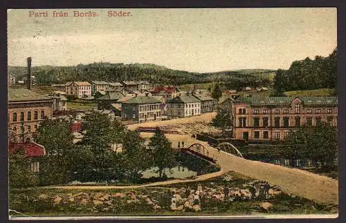 36293 Ansichtskarte Parti fran Boras Söder 1907