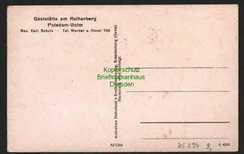 35394 Ansichtskarte Potsdam Golm Gaststätte am Reiherberg um 1950