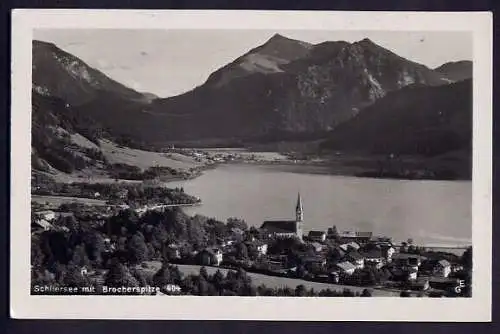 34096 Ansichtskarte Schliersee Brecherspitze, gelaufen