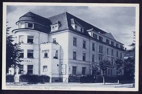 34061 Ansichtskarte Bad Wörishofen Hotel Sproll 1940