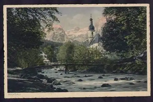 34075 Ansichtskarte Ramsau bei Berchtesgaden Reiteralpe Kirche, ungelaufen um 1925