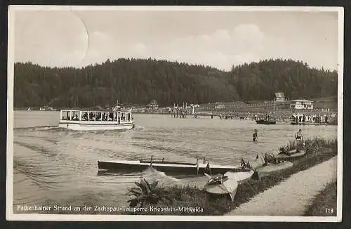 25703 Ansichtskarte Falkenhainer Strand Zschopau Talsperre Kriebstein Mittweida 1933