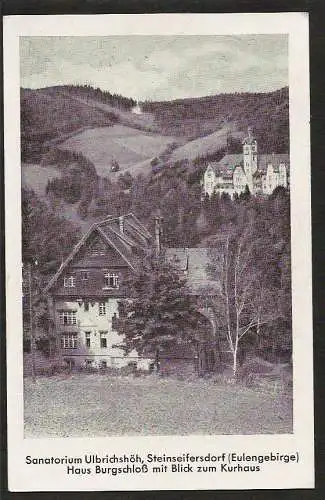 25325 Ansichtskarte Steinseifersdorf Eulengebirge Ulbrichshöh Haus Burgschloß 1944