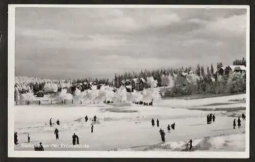 25641 Ansichtskarte Oberhof Eisbahn an der Promenade Wintersportplatz, gelaufen 1938