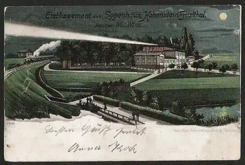 25434 Ansichtskarte Litho Hohenstein Ernstthal Etablissement zum Logenhaus 1901