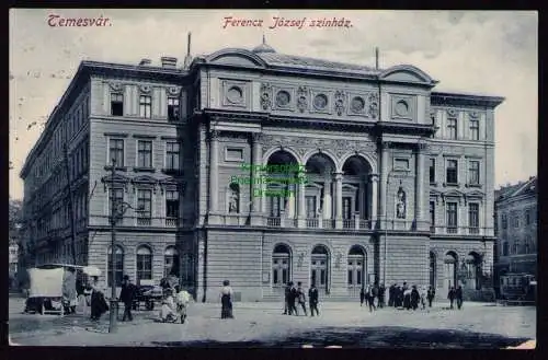 165743 Ansichtskarte Timisoara Rumänien Temesvar Temeswar 1917 Ferencz Joszef szinhaz Theat