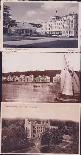 165437 3 Ansichtskarte Ostseebad Heiligendamm Burg Hohenzollern Kurhaus Starndpartie 1928