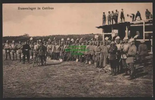 155328 Ansichtskarte Russenlager in Cottbus Kriegsgefangene 1. Weltkrieg um 1916