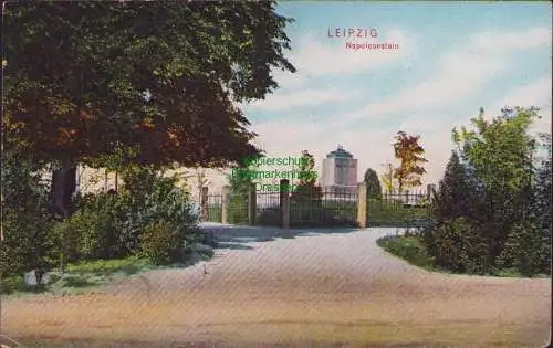 154777 Ansichtskarte Leipzig 1907 Napoleonstein