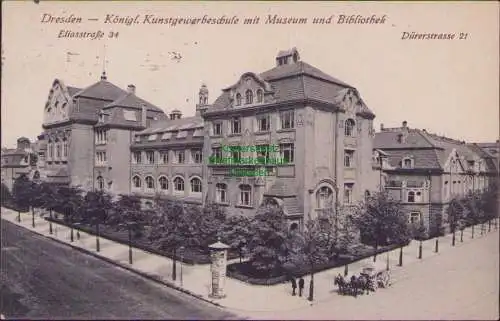 152918 Ansichtskarte Dresden Kunstgewerbeschule 1938 Elisasstraße Dürerstraße