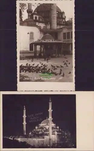 152323 2 Ansichtskarte Istanbul Türkei 1953 Eyub Sultan Camisi Fatih Camisi