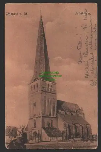 151904 Ansichtskarte Rostock Petrikirche 1905