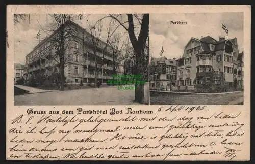 149716 Ansichtskarte Parkhotel Bad Nauheim 1905