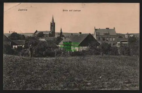 147974 Ansichtskarte Blick auf Jastrow Wpr. 1906 Jastrowie mit Kirche