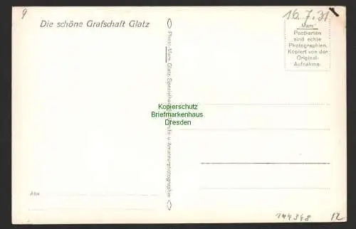 144348 Ansichtskarte Brand Schlesien Grafschaft Glatz 1931 Fotokarte Panorama Kunststraße