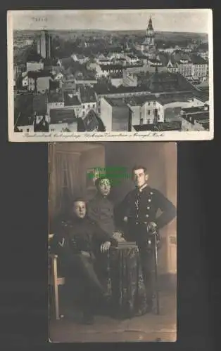 142227 2 Ansichtskarte Reichenbach Eulengebirge Wasserturm Kirche 1943 Soldaten Uniform