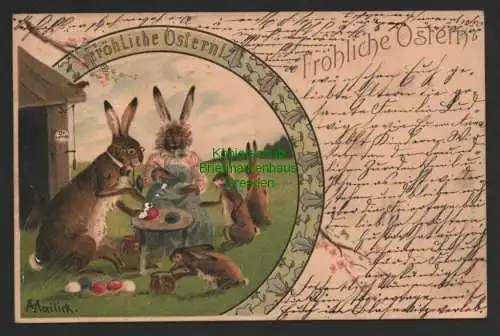 140682 Ansichtskarte Künstlerkarte Mailick Fröhliche Ostern 1900