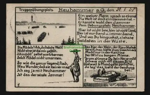 136308 AK Neuhammer am Queis Swietoszow 1928 Truppenübungsplatz Sprüche