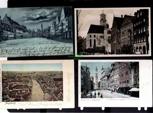 131198 8 AK Augsburg St. Jakobsplatz 1898 Perlachturm Rathaus Carolinenstraße