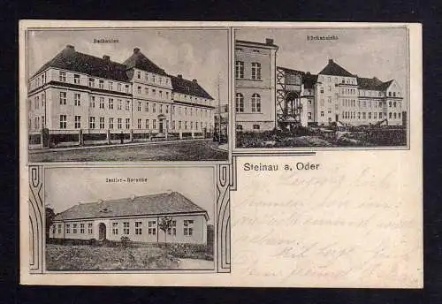 108609 AK Steinau an der Oder 1917 Bethanien Isolier Baracke Bahnpost Breslau -