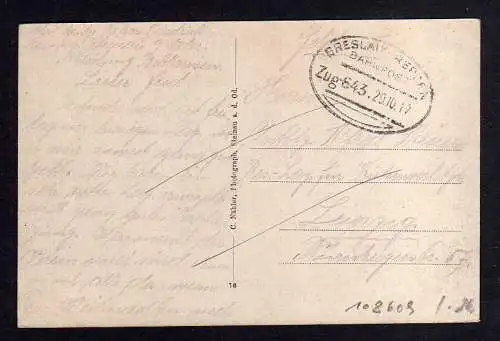 108609 AK Steinau an der Oder 1917 Bethanien Isolier Baracke Bahnpost Breslau -