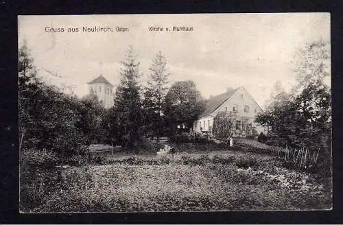 108860 AK Neukirch Ostpreußen Kirche Pfarhaus 1915 Joneikiškiai Timirjasewo