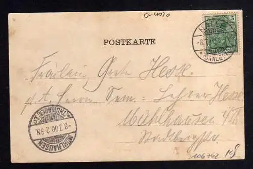 106762 AK Halle Saale 1900 Leipziger Strasse Poststraße Spielring Firma ?