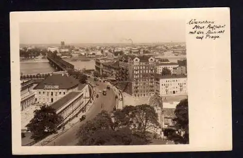 106943 AK Warschau Fotokarte um 1930 Praga Warszawa Weichselbrücke