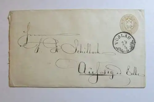 106798 Österreich um 1866 15 Kreuzer Ganzsache Zierstempel Vöslau 23/4 Kammgarn