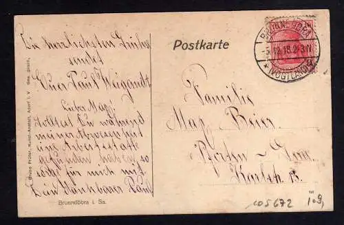 105672 AK Brunndöbra Vogtland 1918 Klingenthal Schule Kirche Oberförsterei Mühlb