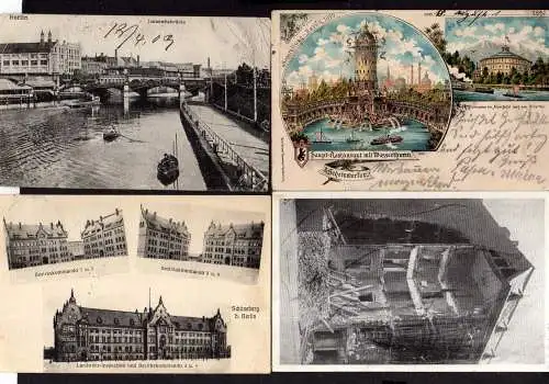 106604 4 AK Berlin Ausstellung 1896 Haupt Restaurant Wasserturm Litho Schöneberg